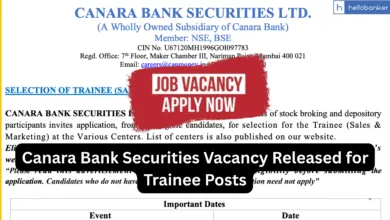 Canara Bank Securities Vacancy Released for Trainee Posts, Apply Online