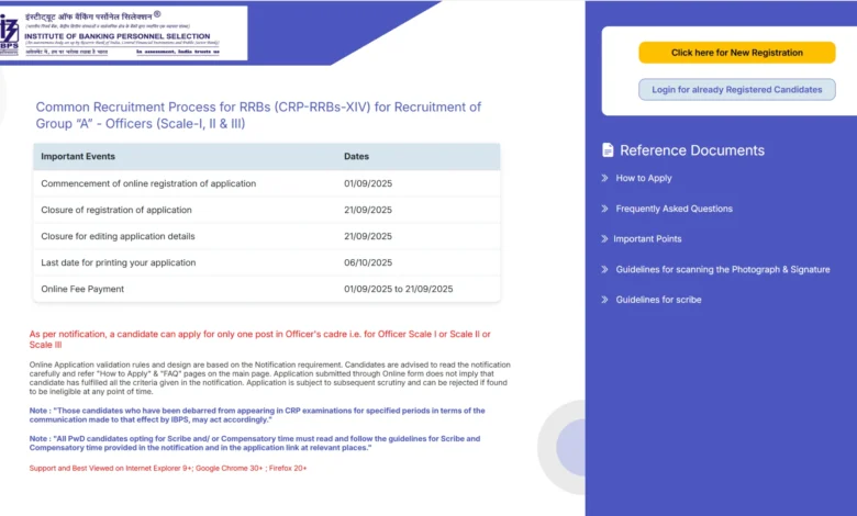 IBPS RRB XIV Officer, Office Assistant Recruitment 2025 Notification Released and Apply Online for 13217 Posts