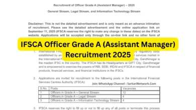 IFSCA Officer Grade A (Assistant Manager) Recruitment 2025 Notification Released and Apply Online