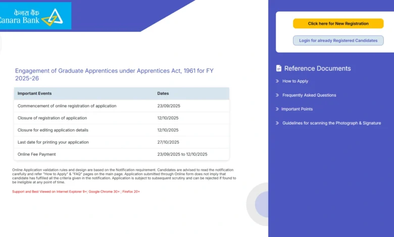 Canara Bank Apprentice Recruitment 2025 Notification Released for 3500 Posts, Check Details