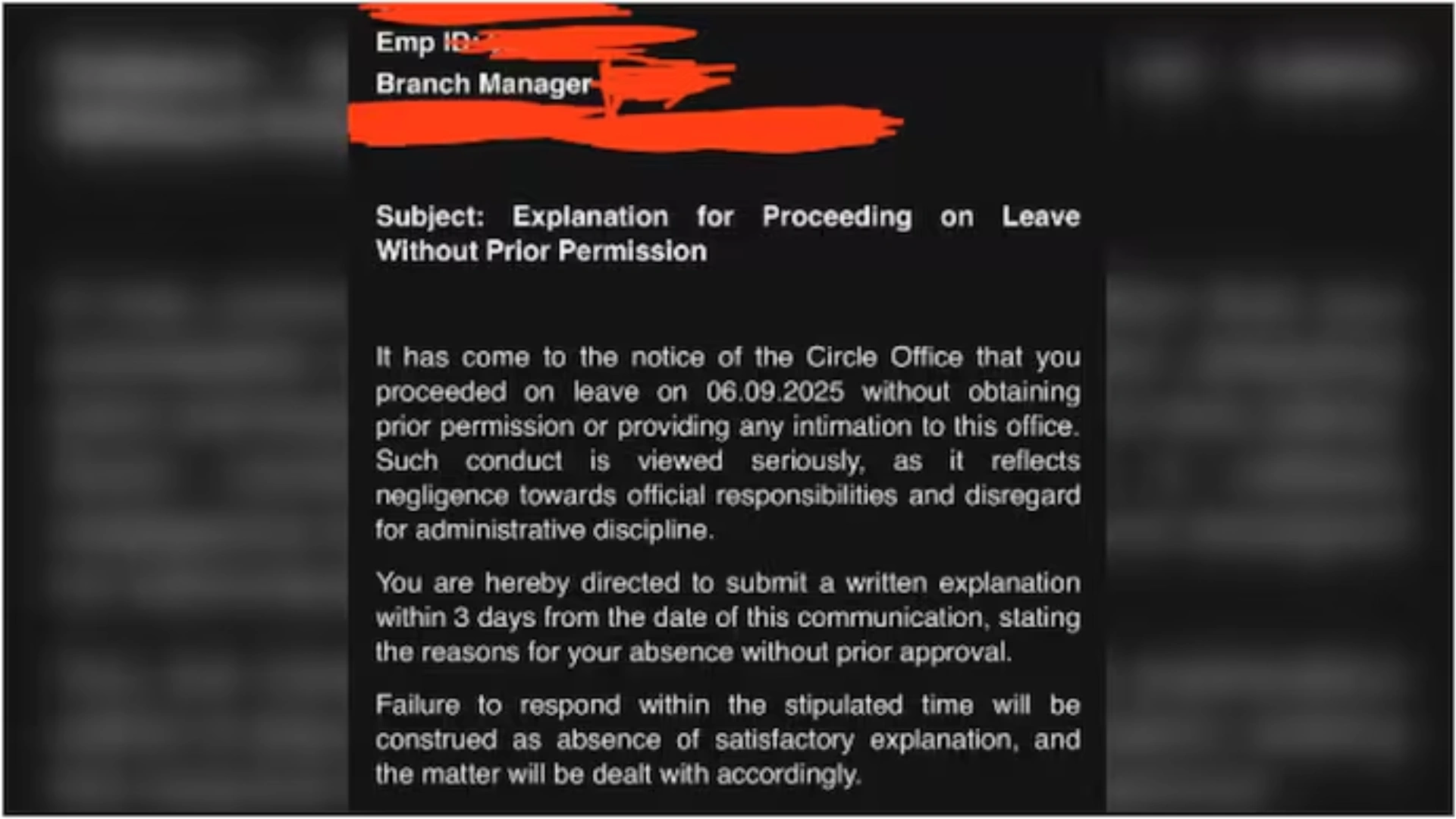 Government Bank Employee Warned by HR for Taking One-Day Sick Leave; Sparks Online Discussion