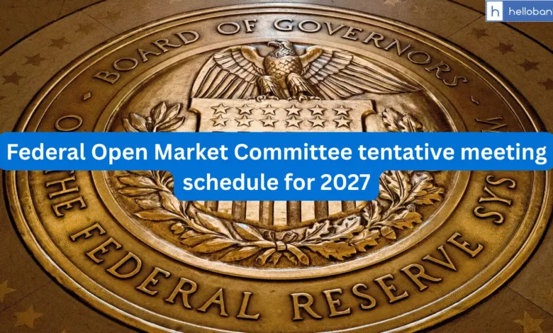 Federal Open Market Committee tentative meeting schedule for 2027