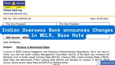Indian Overseas Bank announces Changes in MCLR, Base Rate; Check New Rates
