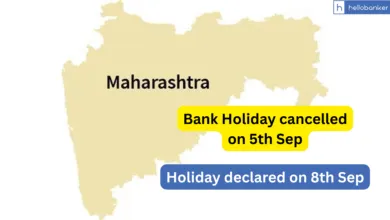Maharashtra cancels Bank Holiday on 5th Sep, Holiday declared on 8th Sep