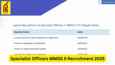 Punjab & Sind Bank Specialist Officers MMGS II Recruitment 2025 Notification Out