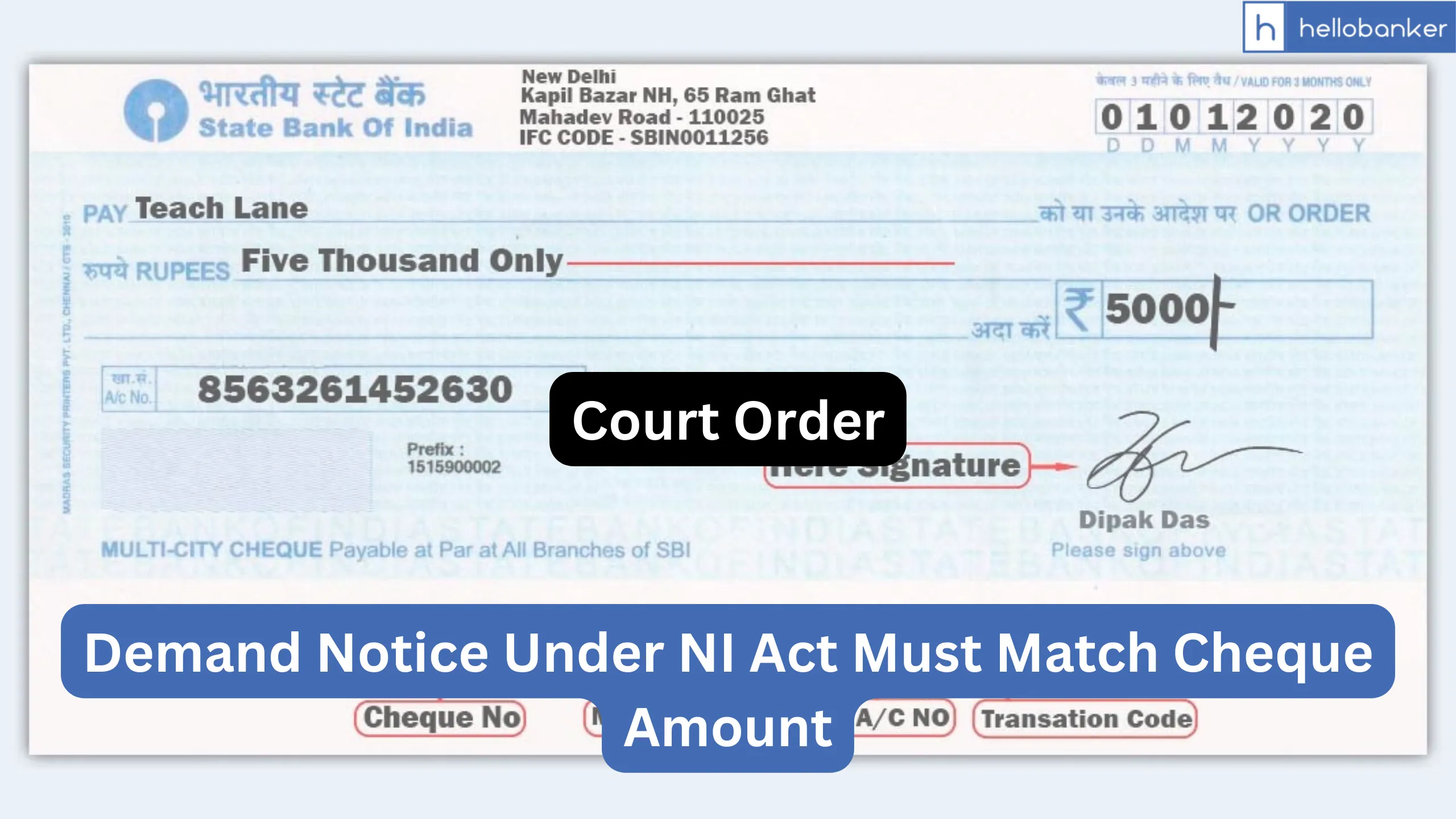 Supreme Court: Demand Notice Must Match Cheque Amount for NI Act Complaint to Be Valid