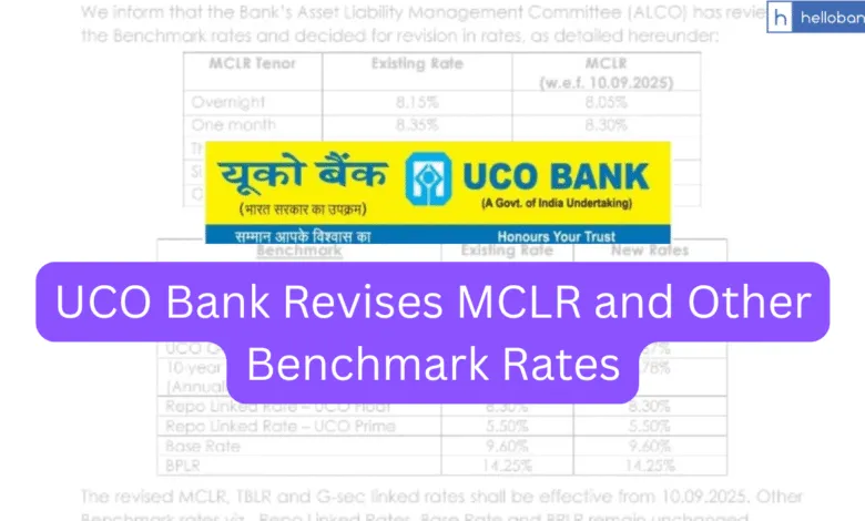 UCO Bank Revises MCLR and Other Benchmark Rates