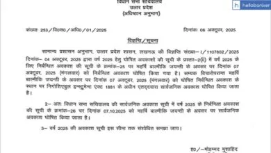 UP Govt Declares Bank Holiday on 7th October 2025