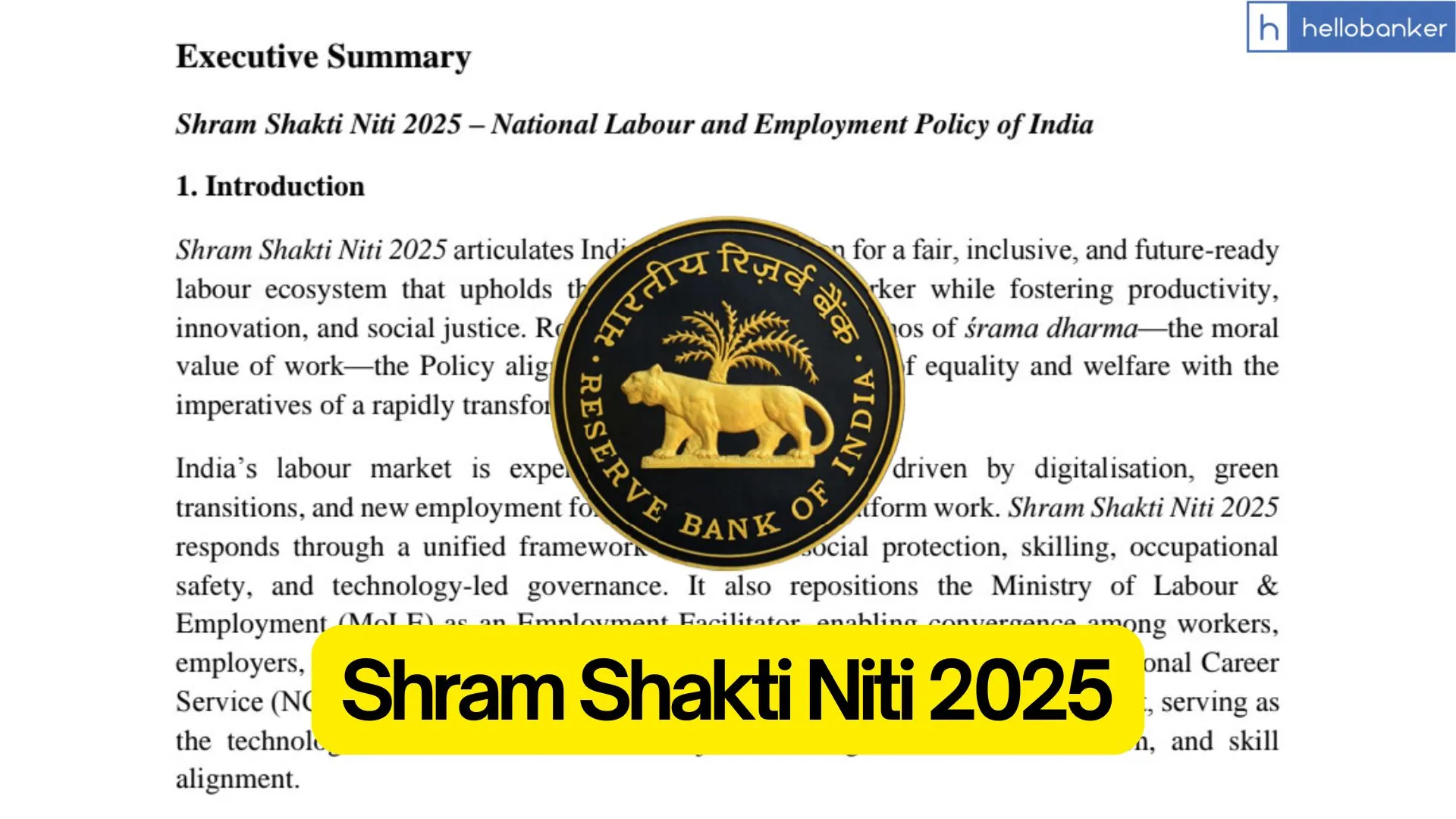 Shram Shakti Niti 2025 PDF - National Labour and Employment Policy of India Shram Shakti Niti 2025 PDF - National Labour and Employment Policy of India