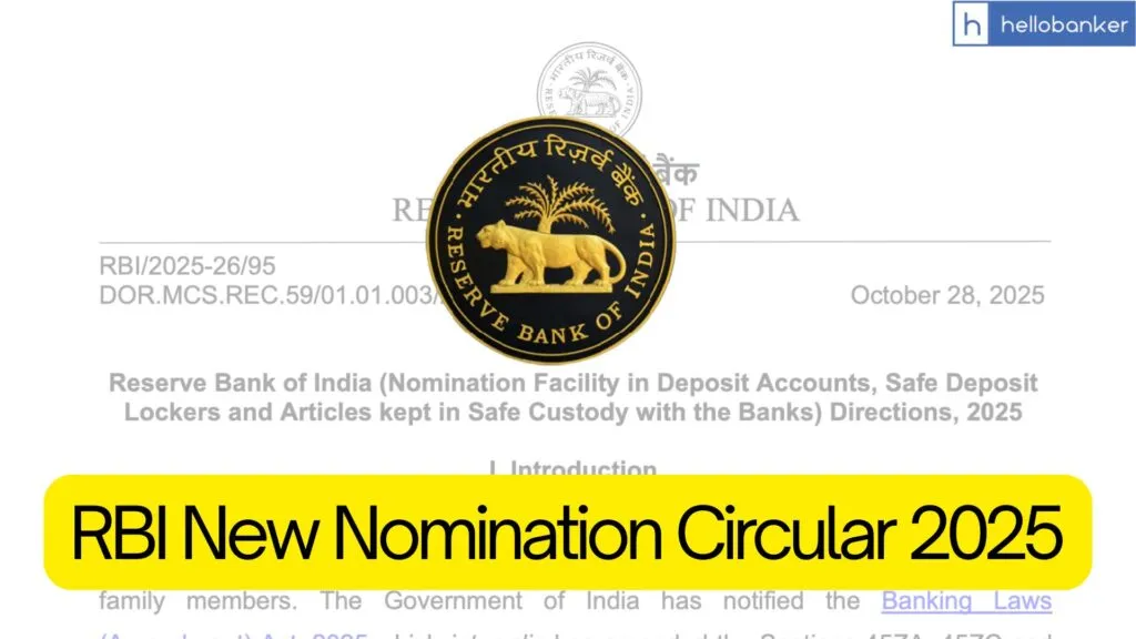 RBI Nomination Circular 2025 for Deposit Accounts and Safe Lockers in Banks [PDF]