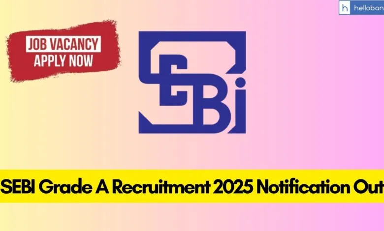 SEBI Grade A Recruitment 2025 Notification OUT, Apply Online