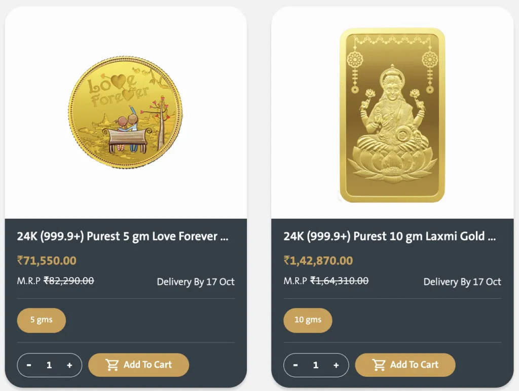 MMTC-PAMP Gold Coins
