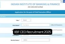 IIBF CEO Recruitment 2025 Notification PDF Out, Apply Online