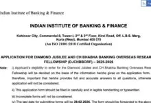 IIBF invites Application for Diamond Jubilee and CH Bhabha Banking Overseas Research Fellowship (DJCHBBORF) 2025-2026