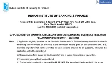 IIBF invites Application for Diamond Jubilee and CH Bhabha Banking Overseas Research Fellowship (DJCHBBORF) 2025-2026