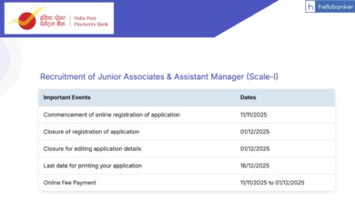 IPPB Recruitment 2025 Notification PDF Out for Junior Associates & Assistant Manager (Scale-I)