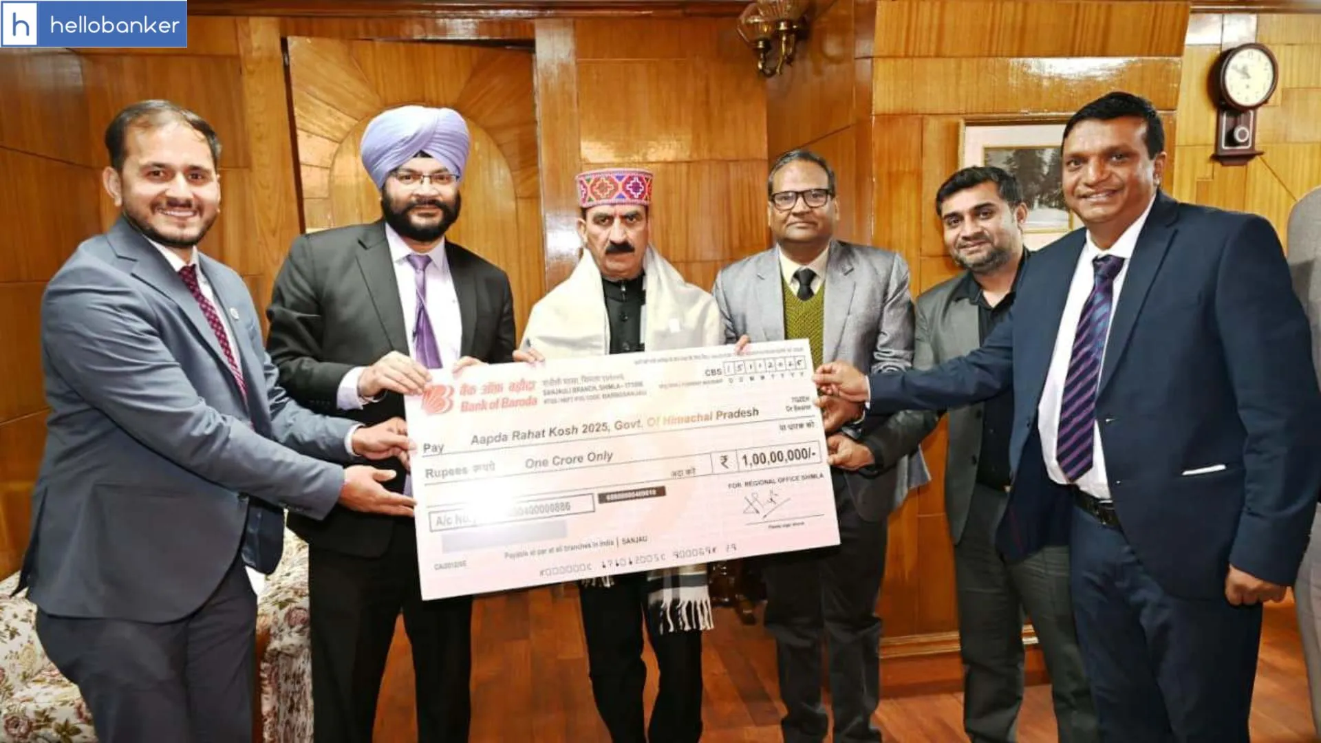Bank of Baroda Donates Rs.1 Crore to Himachal Pradesh for Disaster Relief