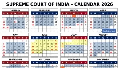 Supreme Court of India Holidays Calendar 2026 PDF Released [Download]