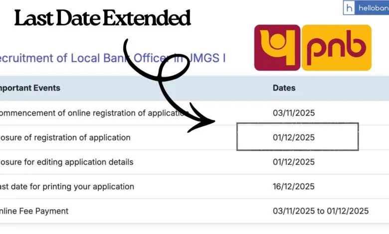 PNB LBO 2025 Last Date Extended and Vacancies Revised