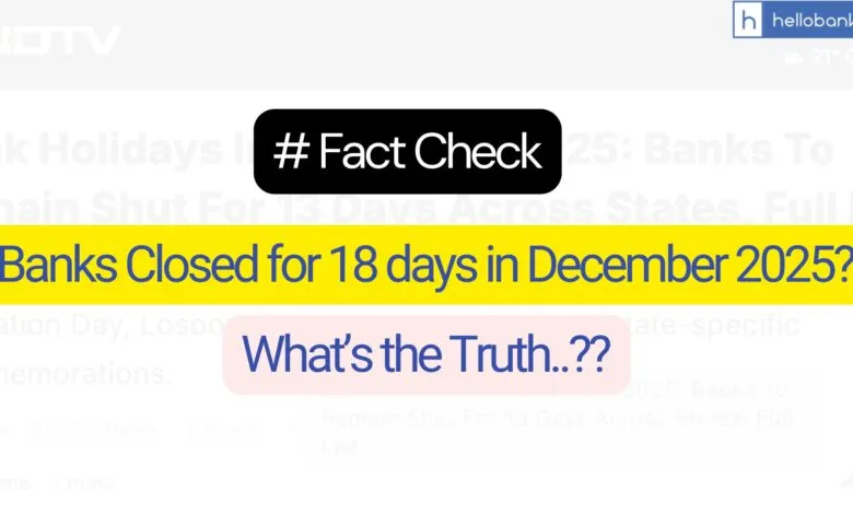 Fact Check: Are Banks Closed for 13 or 18 Days in December 2025? Know the Truth