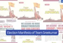 Team Sreekumar makes Strong Promises! Read Election Manifesto