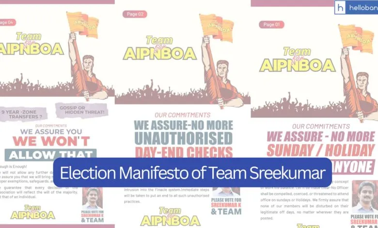 Team Sreekumar makes Strong Promises! Read Election Manifesto