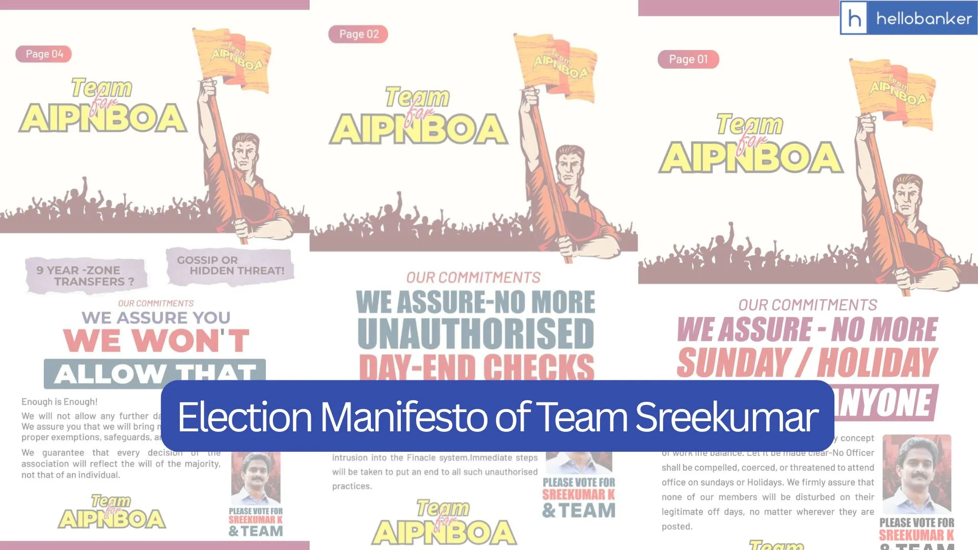 Team Sreekumar makes Strong Promises! Read Election Manifesto