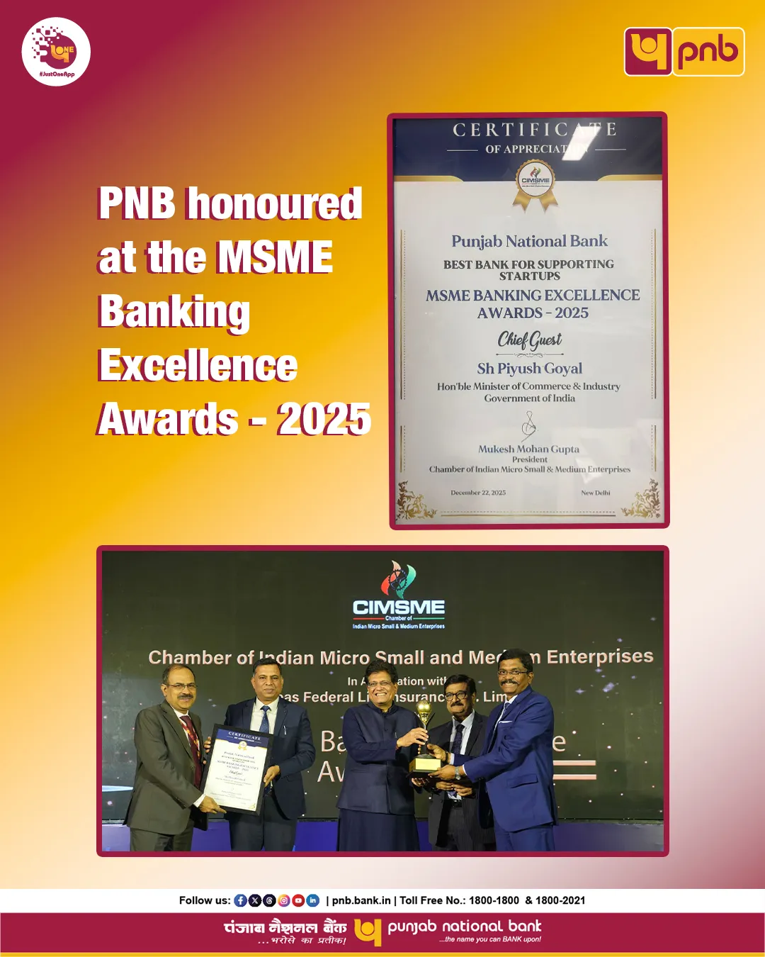 PNB honoured as Best Bank for Supporting Start-Ups