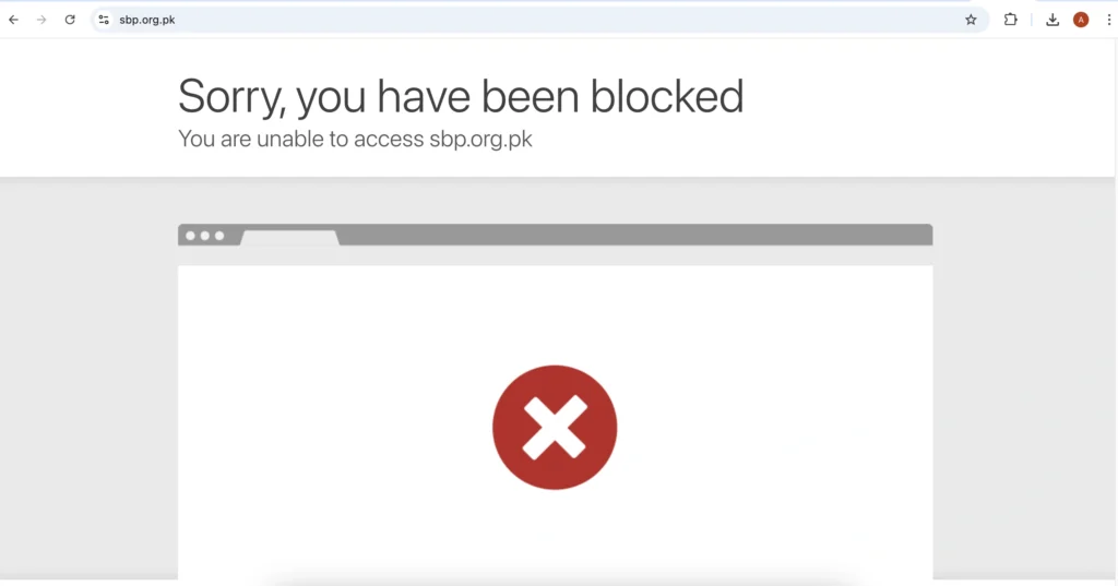 India Users not able to access website of State Bank of Pakistan