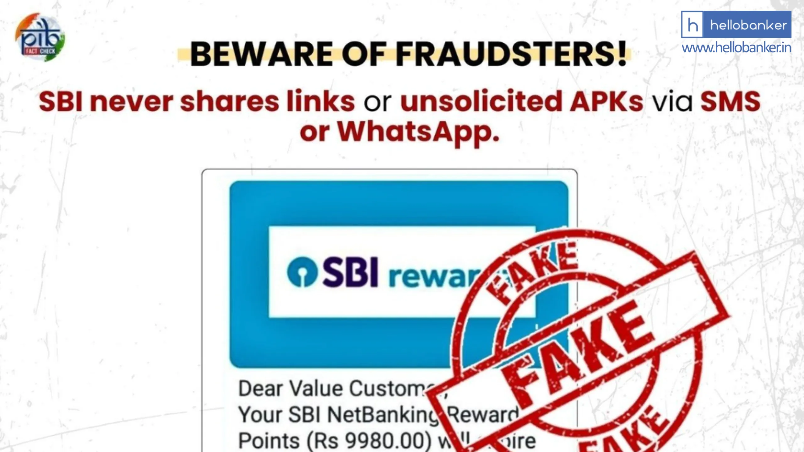 Stay Safe! SBI Customers getting scam links on WhatsApp