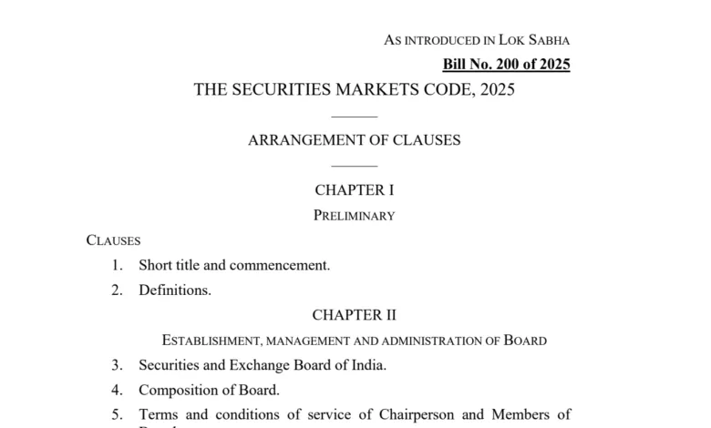 The Securities Markets Code 2025