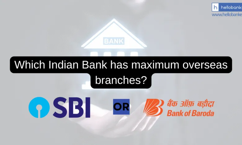 Which Indian Bank has maximum overseas branches?
