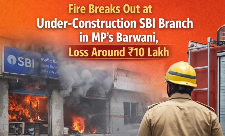 Fire Breaks Out at Under-Construction SBI Branch in MP’s Barwani, Loss Around ₹10 Lakh