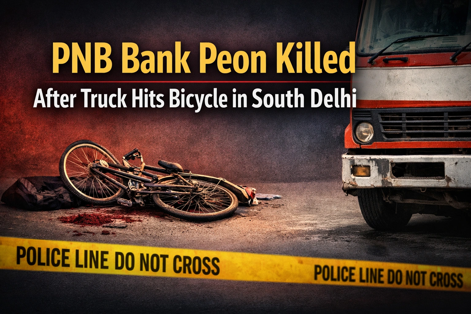 PNB Bank Peon Killed After Truck Hits Bicycle in South Delhi