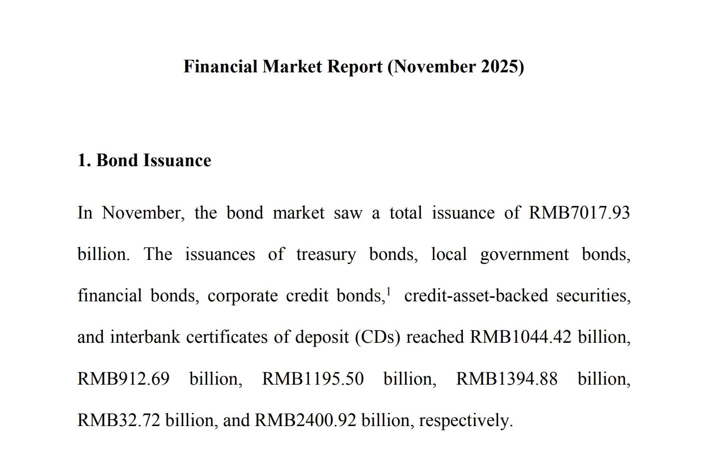 China Financial Market Report (November 2025)