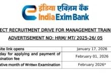 Exim Bank Management Trainee Recruitment 2026 Notification Released & Apply Online