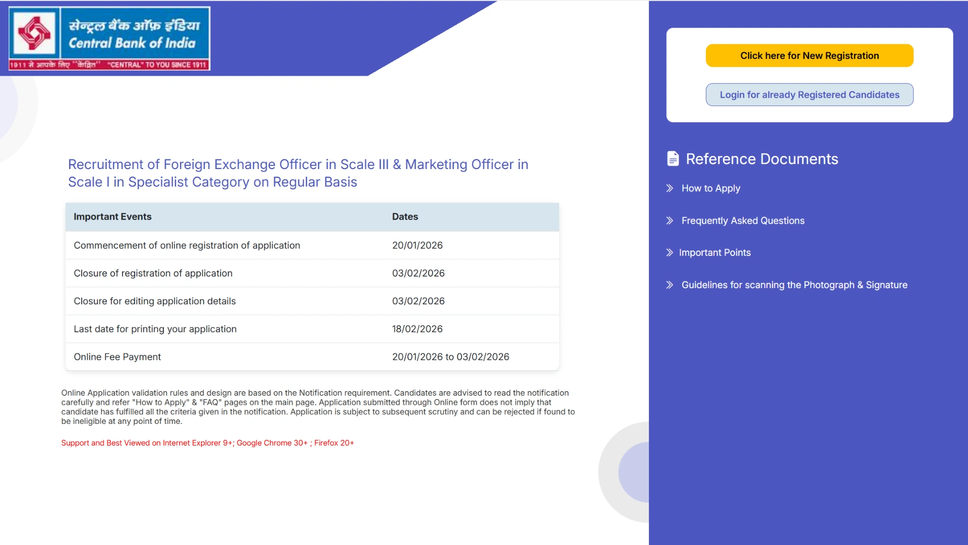Central Bank of India Recruitment 2026 Notification Out for 350 Foreign Exchange Officer & Marketing Officer Posts