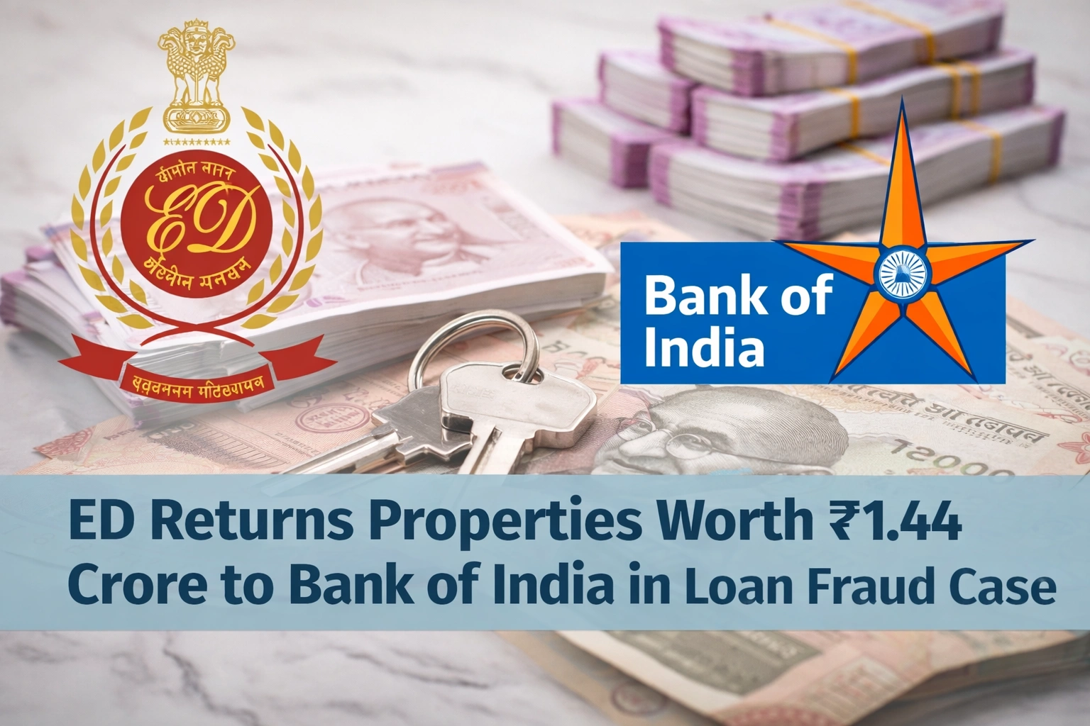 ED Returns Properties Worth Rs 1.44 Crore to Bank of India in Loan Fraud Case