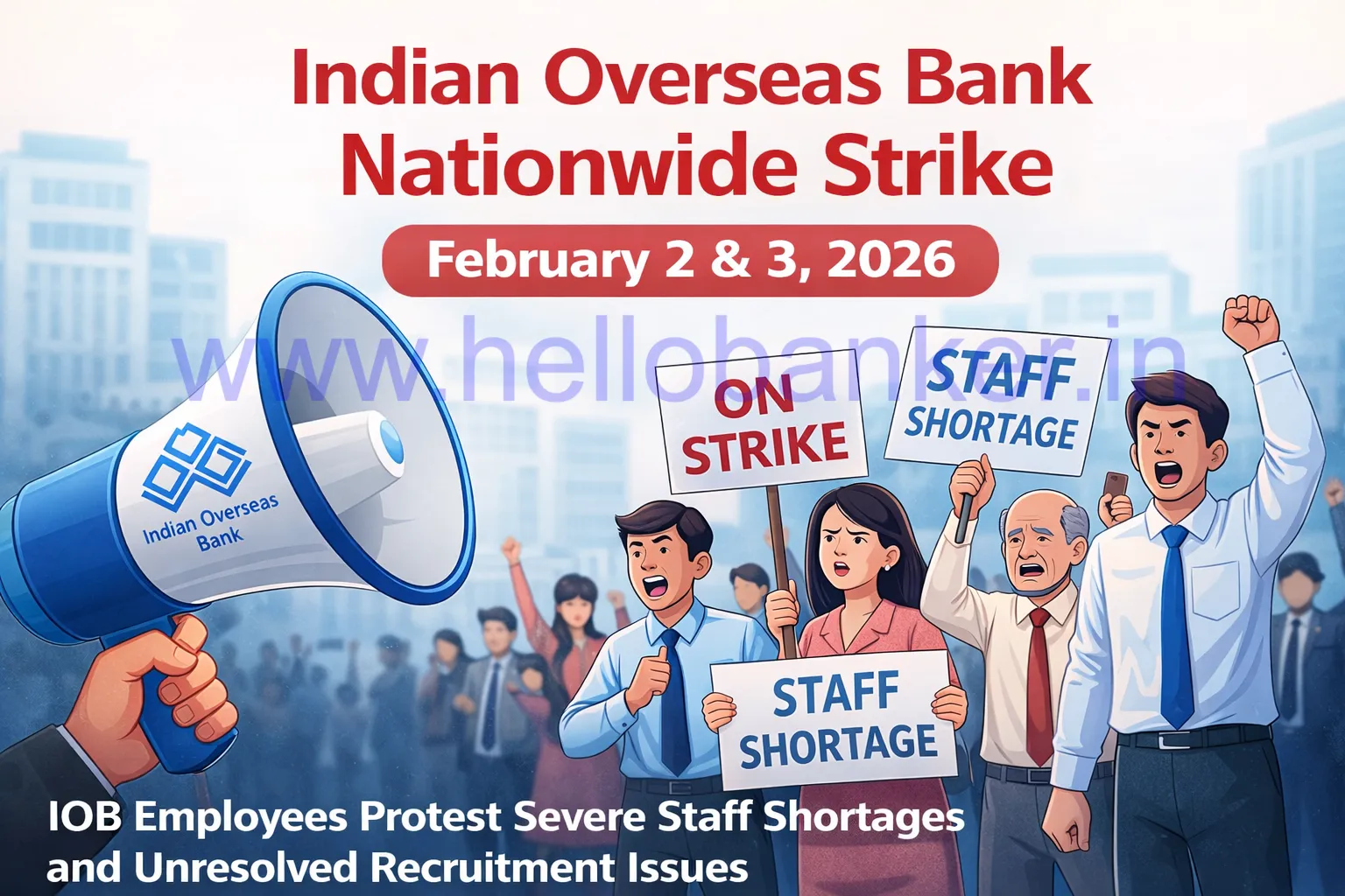 Employees of Indian Overseas Bank announce two-day nationwide strike on 2nd and 3rd February 2026