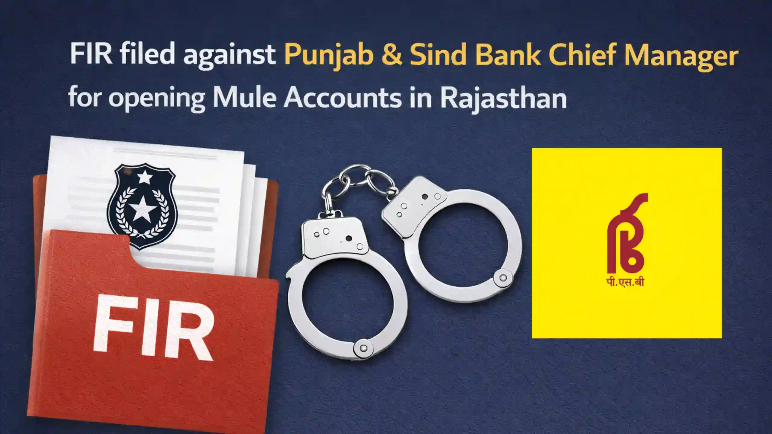 FIR filed against Punjab & Sind Bank Chief Manager for opening Mule Accounts in Rajasthan