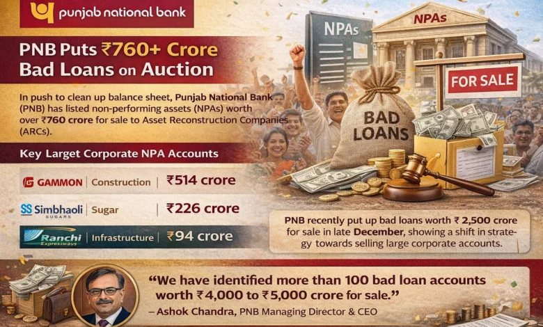 PNB Puts Over ₹760 Crore Bad Loans on Auction