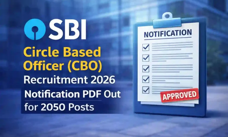 SBI Circle Based Officer (CBO) Recruitment 2026 Notification PDF Out for 2050 Posts