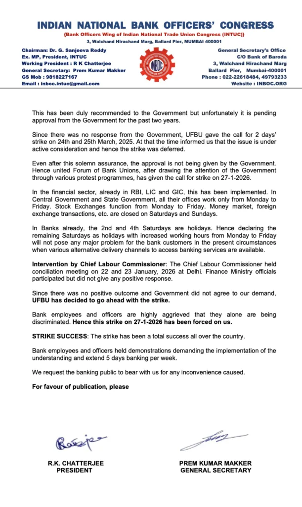 INBOC Press Release on 27 January Bank Strike Page 2