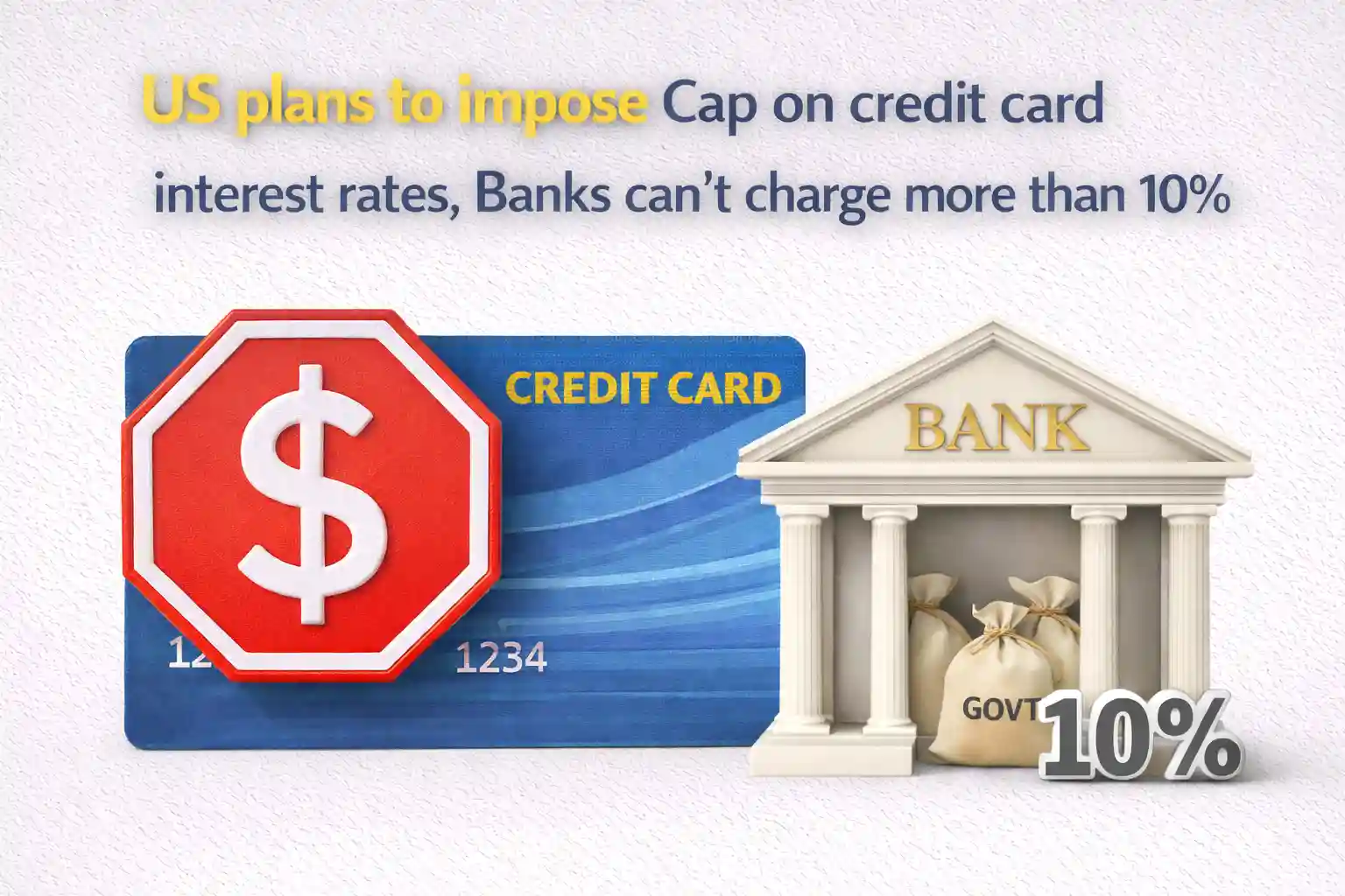 US plans to impose Cap on credit card interest rates, Banks can't charge more than 10%