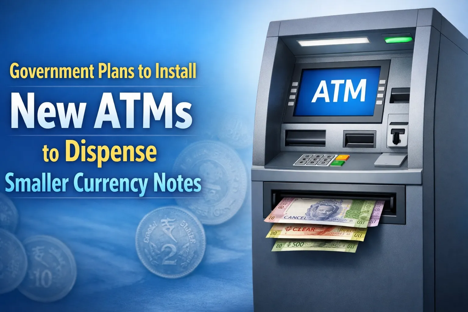 Government Plans to Install New ATMs to Dispense Smaller Currency Notes