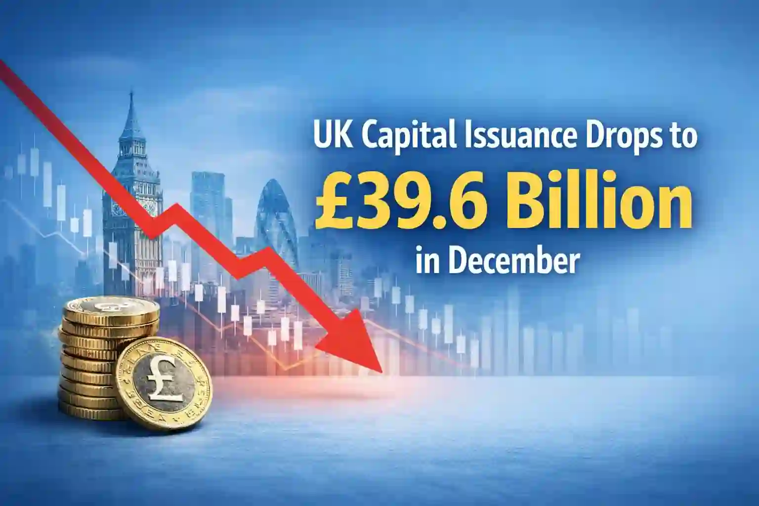 UK Companies Raise £39.6 Billion in December, Below Six-Month Average