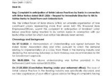 UFBU letter that Banks should not prevent officers from participating in Strike: Letter Page 1