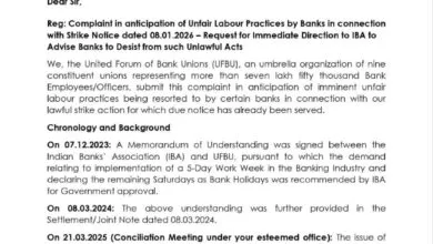 UFBU letter that Banks should not prevent officers from participating in Strike: Letter Page 1