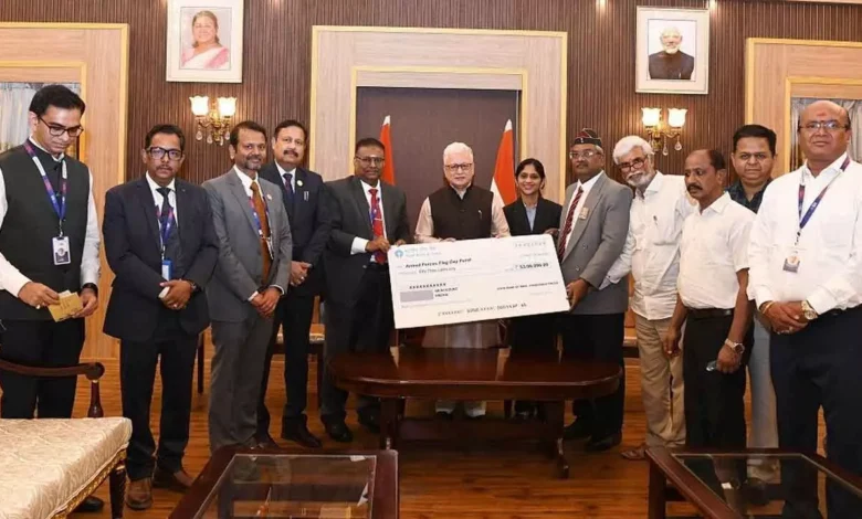 SBI Hyderabad donates Rs.53 Lakh to Armed Forces Flag Day Fund