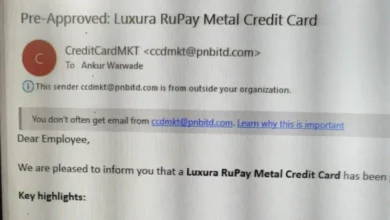 PNB employees received phishing email on their email address regarding Luxura Credit card